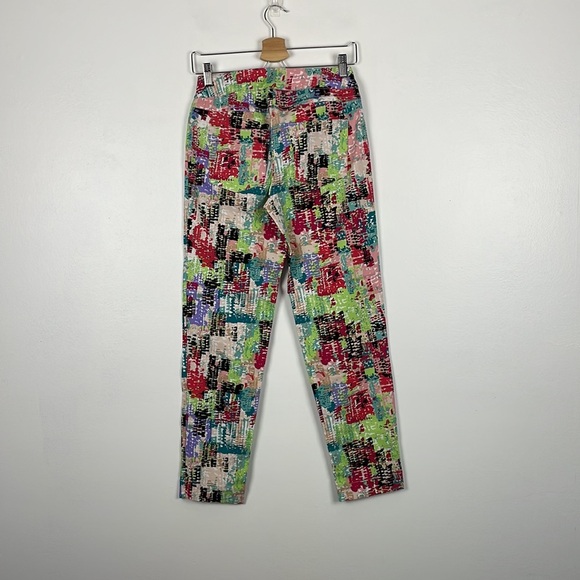 Slim-sation multicolor paint splatter pull-on 2 pocket ankle pants Size 4 - Picture 4 of 6